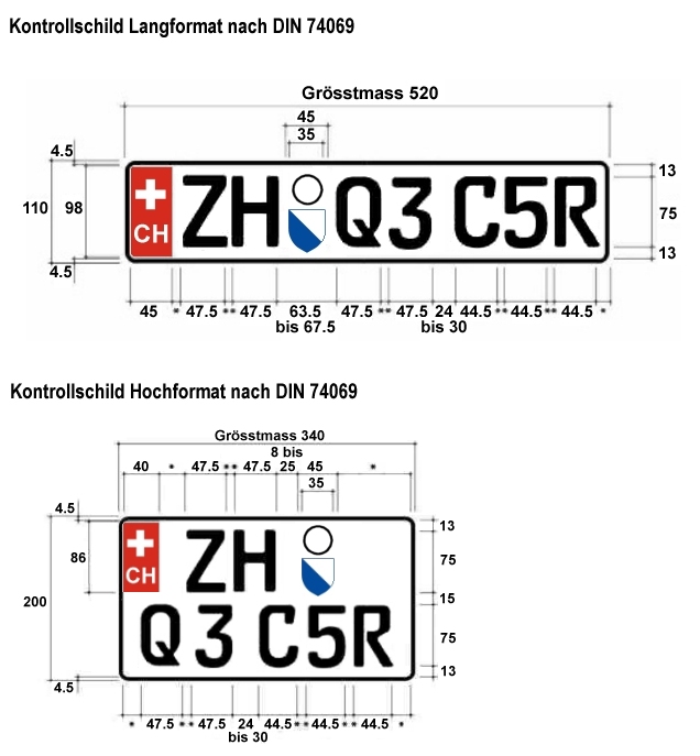 Nummernschild -  Schweiz